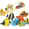 SCAHOW 18PCS Tropical Fish Toys for Kids, Plastic Assorted Miniature Sea Creatures Toys, Fake Toy Fish, Mini Ocean Animal Figures for Toddlers