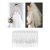 Lawie 20 Pack Clear Small Plastic Hair Side Comb With Long Teeth Thin Fine Gray Hair Pins White Mini Barrettes for Women Bridal Wedding Veil Decorative DIY Craft Headpiece French Twist Bun Accessories