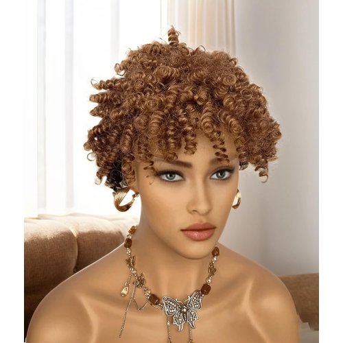 QITAQOTA Pixie Cut Wig Short Wigs for Black Women Curly Wig Short Cut Wigs Short Curly Wig Afro Curly Funmi Wigs