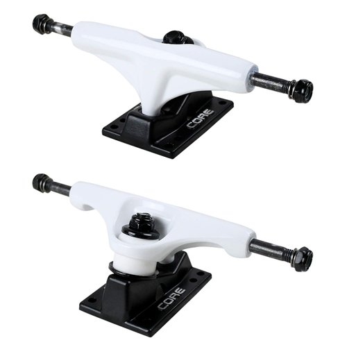 Core Skateboard Trucks 5.0" Aluminum (Choose your color) (White/Black)