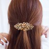 Aimimier Flower Crystal Hair Clip Sparkling Rhinestone Gem Barrettes Alligator Hair Clips Spring Clips Wedding Hair Accessories for Women Girls (Yellow)
