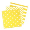 Disposable Striped Chevron Polka Dot Yellow Paper Luncheon Party Napkins 60 Count 13"x13"