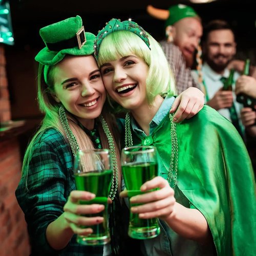 CEALXHENY St. Patrick's Day Headband for Women Green Shamrock Headband Embellished Crystal Rhinestone Knotted Headband St. Patrick's Day Hair Accessories Outfits Irish Holiday Gifts (Shamrock A)