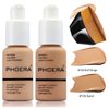 2 Pcs Liquid Foundation Full Coverage 24HR 30ml Matte Oil Control Foundation Makeup Concealer (Buff Beige & Sand) with Kabuki Foundation Brush Flat Top