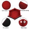 SIQUK 2 Pieces Dice Tray PU Leather Dice Trays Folding Hexagon Dice Holder Tray for Dice Games Like RPG, DND and Other Table Games (Black and Red)