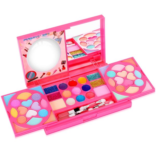 Kids Makeup Kit for Girl, Washable Real Safe & Non-Toxic Little Girl Makeup Set, Princess Toys for 3-6 Year Old Kids Girl Toys Christmas & Birthday Gift
