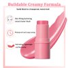 Cream Blush Stick, Natural Glow Finish Looking, Hydrating Lightweight Shiny Blush Cream, Long Wearing Blendable Blush for Cheeks & Lips (#1 Shy Pink, 1 PC)