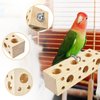 MUYG Bird Wooden Block Chewing Toy Parrot Beak Grinding Toys Wood Birds Cage Foraging Training Toys with Bird Perch for Parakeets Cockatiels Lovebird Budgie