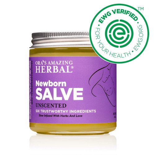 Newborn Salve, Calendula Baby Salve, EWG Verified Baby Ointment, Baby Eczema Acne, Diaper Rash Cream, Baby Balm, Butt Cream, Cradle Cap, Natural and Paraben Free, Ora's Amazing Herbal