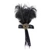 Bubbmi 1920s Flapper Headband Peacock Feather Headpiece, Great Gatsby Headband Costume Accessories for Women Showgirl Parties (HD5833)