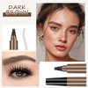 Magic Eyebrow Pencil,2024 New 3D Waterproof Microblading Eyebrow Pencil Contouring Pen,4 Tipped Precise Brow Pen,Fine Stroke Microblading Eyebrow Pencil Natural Makeup Effec(Dark Brown-2PCS)