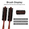 Boar Bristle Hair Brush, 2 Pack Small Round Hair Brush Portable Travel Styling Brush Roller Brush Soft Bristle Hair Brush for Blow Drying, Women Thin Hair, Short Hair, Fine Hair, Beard Brush for Men
