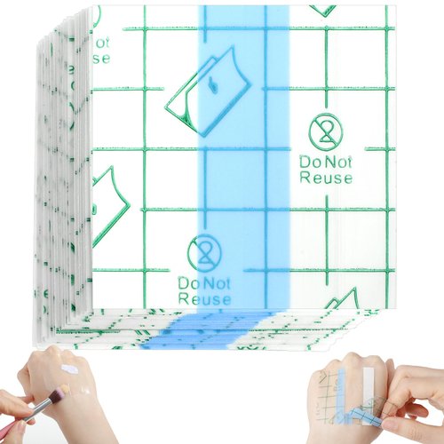 Ptwola 100 Pcs Makeup Hand Single Use Mixing Palette Set Disposable Foundation Mixing Tray Adhesive Transparent Artist Cosmetic Waterproof Palette Tape Supplies for Women Girls Daily Use