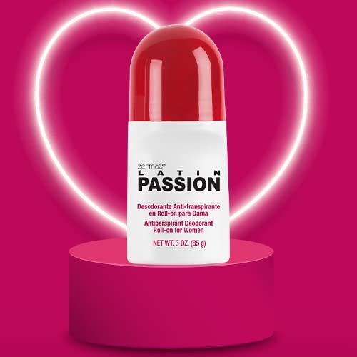Zermat Latin Passion, Roll-On Deodorant for Women, 24 h Antiperspirant, Warm and Fruity Scent 3 Oz.