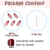 BABALAL French Tip Press on Nails Medium Almond Fake Nails Red Glue on Nails Rhinestone Acrylic Nails 24Pcs Glossy Stiletto Manicure Artificial False Nails Press on