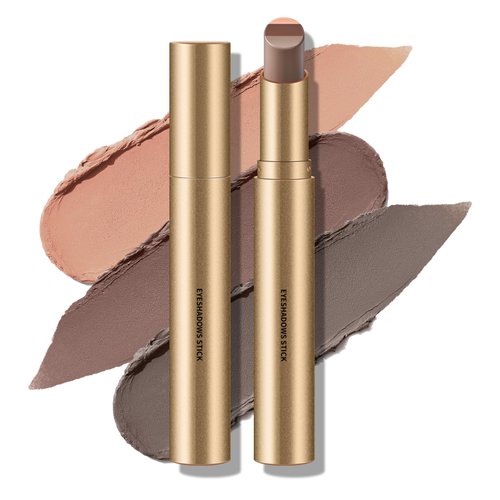 KYDA 3 Tones Matte Eyeshadow Stick, Neutral Brown Matte Eye Shadow Stick, 3-in-1 Multicolor Eyeshadow, Blendable Smooth Cream Eyeshadow with Lasting Pigment, All in One Matte Eyesahdow