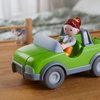 HABA Little Friends Out and About Playset with 2 Toy Figures and Green Momentum Motor Vehicle