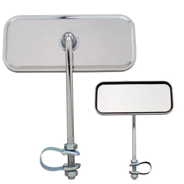 Rectangle Bicycle Mirror Chrome. No Reflectors