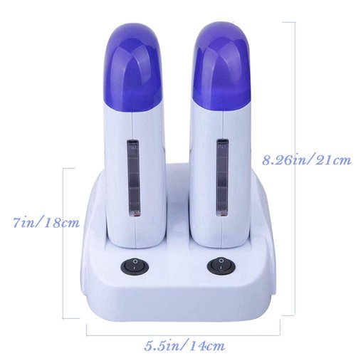 Nynelly Portable Double Depilatory Roll on Wax Warmer with Heater Base for Women Men Hair leg,Armpit,Bikini