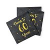 Cheers to 60 Years Cocktail Napkins | Happy 60th Birthday Decorations for Men and Women and Wedding Anniversary Party Decorations | 50-Pack 3-Ply Napkins | 5 x 5 inch folded (Black)
