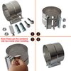 4" Lap Joint Exhaust Band Clamp - Stainless Steel Lap Joint Exhaust Band Clamp With 1 Block 2Pcs For 4" Od To 4" Id Exhaust Pipe, Muffler, Elbow And Exhaust Tubing Connection(2 Pack)