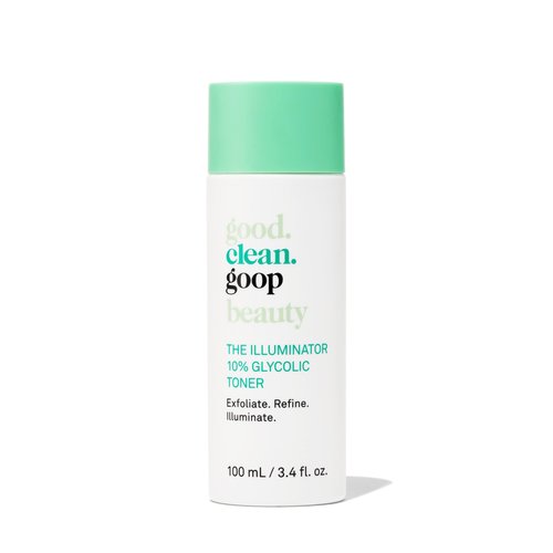 good.clean.goop Beauty The Illuminator 10% Glycolic Toner | Correct Texture and Minimize Pores | Glycolic Acid, Black Tea Ferment, & Snow Mushroom Extract | Helps Even Skin Tone | Vegan | 3.4 Fl oz