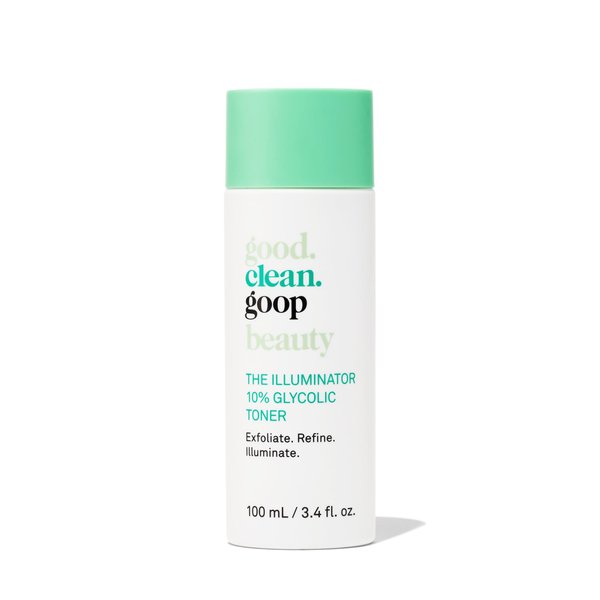 good.clean.goop Beauty The Illuminator 10% Glycolic Toner | Correct Texture and Minimize Pores | Glycolic Acid, Black Tea Ferment, & Snow Mushroom Extract | Helps Even Skin Tone | Vegan | 3.4 Fl oz