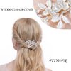 Foyte Flower Wedding Hair Comb Crystal Bride Headpieces Leaf Combs Hair Accessories Rhinestone Bridal Hair Pieces for Women and Girls (Silver)