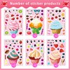 24 Sheets Make Your Own Mix and Match Sticker Sheets with Ice Cream and Cupcake Stickers, Make a Face Stickers 12 Styles Dessert Stickers Summer Stickers for Kids Party Favor Supplies Craft