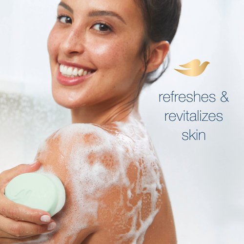 Dove Skin Care Beauty Bar For Softer Skin Cucumber And Green Tea More Moisturizing Than Bar Soap 3.75 oz, 6 Bars