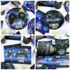 Video Game Party Supplies - Gamer Birthday Decoration Kit for Boys, Including HAPPY BIRTHDAY Banner, Plates, Cups, Napkins, Tableware, Tablecloths, for Kid Birthday Decoration - Serves 20