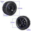 Hobbyfire PreGlued 12mm Hex 1/10 Scale RC Truck Tires and Wheels Compatible with Traxxas Rustler VXL Redcat Volcano Brushless 2s 3s Lipo