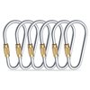 SHD Titanium Small Locking Carabiner Clip Mini Caribeener Clips D-Ring Lightweight Keychain Clip for Indoor Outdoor Use - 6PCS