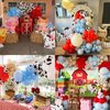 Farm Animal Theme Balloon Garland Arch Kit Red Blue White Latex Balloons Garland with Cow Print Balloons for Kid Barn Yard Farmhouse Country Western Cowboy Birthday Party Supplies Decoration