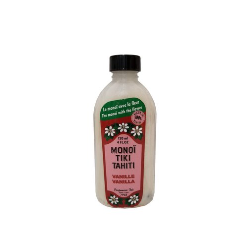 Monoi Tiki Tahiti Vanilla Coconut Oil (Pack of 2), Scented With Fresh Handpicked Tiare Flowers, 100% Made in Tahiti, 4 fl. oz.