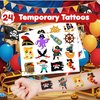 48 Pirate 24PCS Pirate Temporary Tattoos Sticker 24PCS Slap Bracelets Perfect for Themed Birthday Party Favors Baby Showers or Classroom Rewards Ideal Decor and Gifts for Girls and Boys