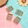 30Pcs 5 Teeth Small Hair Side Combs Hair Comb Clip Metal Small Tiny Side Hair Combs Plain Blank Crafting DIY Slide Combs Bridal Wedding Veil Combs for Women Decorative Jewelry Making (Ancient Cyan)