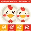 gisgfim 96 Pcs Chicken Birthday Party Supplies Paper Plates Napkins Chicken Themed Party Birthday Decorations Favors for Kids Serves 24