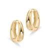 PAVOI 14K Gold Plated Sterling Silver Post Small Chunky Hoops Earrings | Thick Lightweight Gold Hoop Earrings for Women (Yellow Gold)