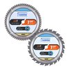 Luckyway 2-Pack 7-1/4 Inch 24T Framing & 60T Finish with 5/8 Inch Arbor TCT Circular Saw Blade for Cutting Wood