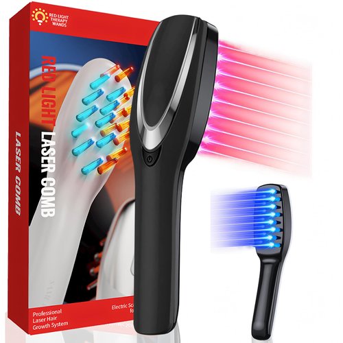 WINTER PLUM Laser Hair Growth Comb, Laser Hair Growth Device Electric Scalp Massager for Hair Growth,Stimulates Hair Growth Comb Brush Thinning Hair Treatment Laser Therapy Comb