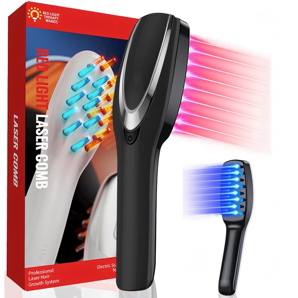 WINTER PLUM Laser Hair Growth Comb, Laser Hair Growth Device Electric Scalp Massager for Hair Growth,Stimulates Hair Growth Comb Brush Thinning Hair Treatment Laser Therapy Comb