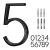 6 inch Stainless Steel Floating House Number, Metal Modern House Numbers, for Outdoor Mailbox Yard Home Wall DoorGarage Gate with Nail Kit, Coated Black, 911 Visibility Signage
