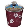 Loving Pets Bella Dog Bowl Canister/Treat Container, Merlot