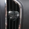 Osilly Car Bling Air Vent Clips, 2 Pcs Bling Heart Charm Air Conditioning Outlet Clip, Crystal Rhinestone Accessories, Sparkly Car Interior Decoration Cute Accessories for Women Girls (Black)