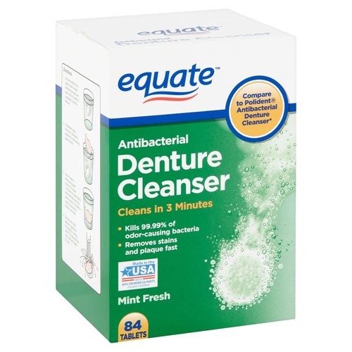 Poligrip Super Denture Adhesive Cream Zinc Free, 2.4-Ounce Tube Bundle with Equate Denture Cleaner Tablets 3 Minutes 84 Count
