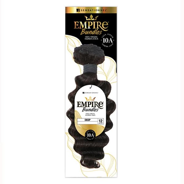Sensationnel Empire Bundle weave hair - human hair extensions unprocessed bundle hair - Empire Bundles Deep 1 pack (12 inch, NATURAL/BLACK)