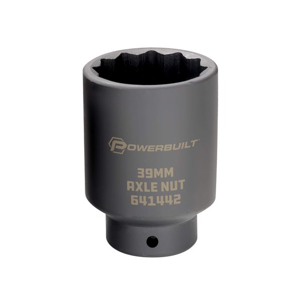 Powerbuilt 39mm Axle Nut Socket, 1/2 Inch Drive, Use with Impact Wrench, 12 Point Extra Deep, Remove Axle Shaft Nut - 641422