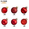 XmasExp 24ct Christmas Ball Ornaments Shatterproof Christmas Ornaments Set Decorations for Xmas Tree Balls 40mm/1.57" (1.57'', Red)