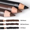 12 Pcs Black Eyebrow Pencil Eyeliner Set Wooden Eyebrow Pencil Waterproof Long-Lasting for Natural Looking Brows and Eyeliner with Sharpener (01# Black)